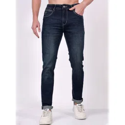 Stylox Men Dark Shade Relaxed Fit Mid-Rise Light Fade Jeans-picture-37