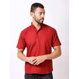 Stylox Men Solid Band Collar Casual Shirt-picture-32