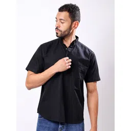 Stylox Men Solid Band Collar Cotton Casual Shirt-picture-30