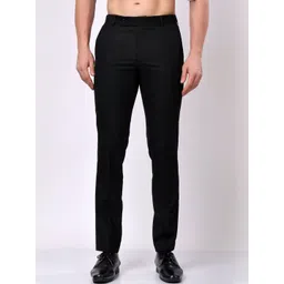 Stylox Men Solid Mid-Rise Cotton Slim Fit Formal Trousers-picture-31