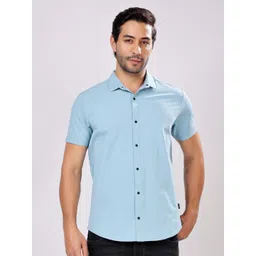 Stylox Men Solid Spread Collar Cotton Casual Shirt-picture-17