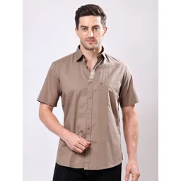 Stylox Men Solid Spread Collar Cotton Casual Shirt-picture-18