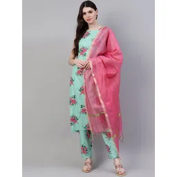 Stylum Floral Printed Kurta with Trousers & Dupatta-picture-35