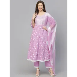 Stylum Floral Printed Thread Work Pure Cotton Kurta with Trousers & With Dupatta-picture-39