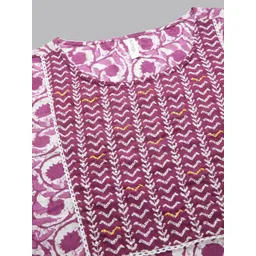 Stylum Geometric Printed Round Neck Pure Cotton Straight Kurta image 5