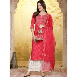 Stylum Women Ethnic Motifs Embroidered Regular Kurta with Trousers & With Dupatta-picture-32