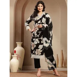 Stylum Women Floral Printed Beads and Stones Kurta with Trousers & Dupatta Kurta Sets-image-6
