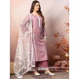 Stylum Women Floral Printed Regular Kurta with Palazzos & With Dupatta-picture-42