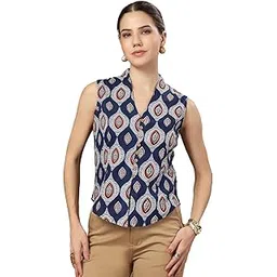 stylum Women's Blue Ethnic Printed Cotton Vest Top-picture-28