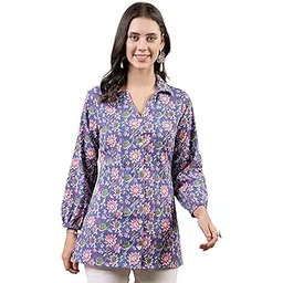 stylum Women's Floral Printed Cotton Shirt Style Top-picture-45