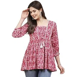 stylum Women's Floral Printed Rayon Peplum Regular Fit Top-picture-38