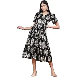 stylum Women's Floral Printed Rayon Tiered Dress-picture-33