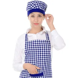 STYLZI Blue & White Checked I Love Cooking Apron-picture-28