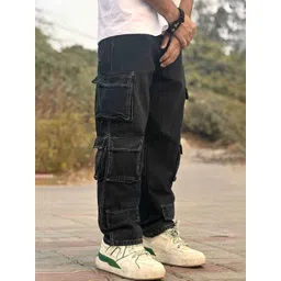 styzon Men Loose Relaxed Fit Low Distress Jeans-picture-35