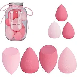 SUAKE 7in1 Professional Beauty Blender Set for Face Makeup | Makeup Sponges Set is suitable with Liquid & Creams | Sponge makeup is for all Skin Types & it is Soft Latex-Free Reusable & washable (Multicolor 4 Big + 3 Mini=7 Pcs)-picture-44