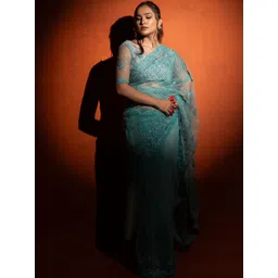 Subham Embellished Embroidered Net Heavy Work Saree-picture-36