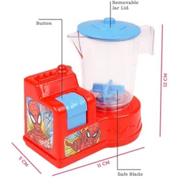 subhan Blue Mixer Spider Man Themed Operating Plastic Kitchen Pretend Play Toy for Kids image 2