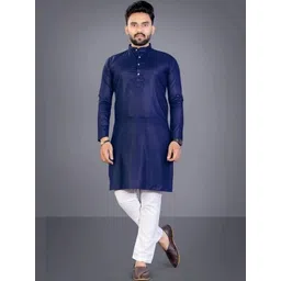 Subhasaree Men Regular Pure Cotton Kurta with Pyjamas-image-43