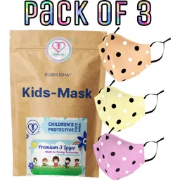 subhusha SUPER SAFETY 3 Layer cartoon print kids mask combo pack Reusable Washable Breathable Skin Friendly Soft Cotton Fabric Face Mask with Adjustable Ear loops for Boys Girls Children Babies (Anti Pollution Mask , Anti Viral Mask , Anti Bacterial Mask ) (School Mask , Outdoor Mask , Kids Party Mask) (Child Mask , Kids Mask 3 years, Kids Mask 4 years , kids Mask 5 years , kids mask 6 years , kids mask 7 years , kids mask 8 years , kids mask 9 years , kids mask 10 years up to 14 yrs ) DOT Print--PCS-Pink-Orange-Yellow Reusable, Washable Cloth Mask-picture-26
