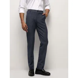 Subtract Blue Slim Fit Checks Trousers-picture-22