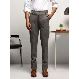 Subtract Brown Slim Fit Checks Trousers-picture-38