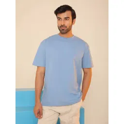SUBTRACT Frost Blue Regular Fit Cotton Oversized Crew T-Shirt-picture-40