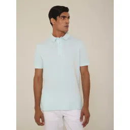 SUBTRACT Ice Blue Regular Fit Cotton Polo T-Shirt-picture-26