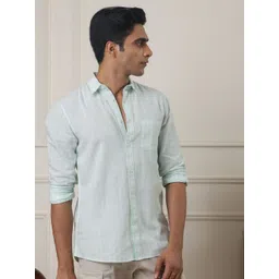 SUBTRACT Men Spread Collar Vertical Striped Cotton Casual Shirt-picture-24