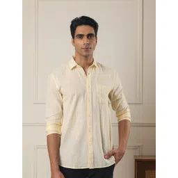 SUBTRACT Men Spread Collar Vertical Striped Cotton Casual Shirt-picture-14