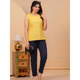 Sucoon Women Solid Sleeveless Cotton Straight Top-picture-11