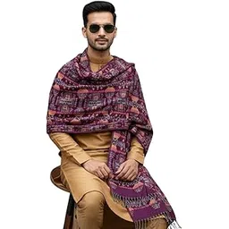 sudako Men?s Acrylic Geometric Tribal Pattern Warm Shawl | Soft Winter Wear Shawl for Men | Casual Wear Stylish Ethnic Shawl-picture-50