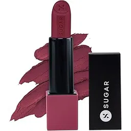 SUGAR Cosmetics Glide Peptide Serum Lipstick with Hyaluronic Acid & Vitamin E | Velvet Matte Finish | Long Lasting & Pigmented | 1 Swipe Full Coverage | 4.2gm - 06 Moscow Mulberry-picture-41