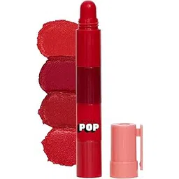 SUGAR POP 4 in 1 Lip Twist | Multi-use Stackable Lipsticks for Women | Enriched with Castor Oil | Satin Matte Hydrating Formula | 6.4gm - 02 Rouge Delight-picture-31