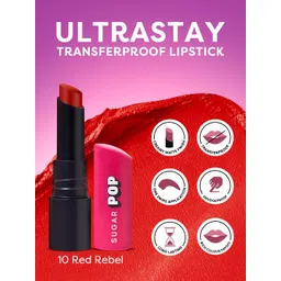 sugar pop Ultrastay Transferproof Lipstick 10 Red Rebel - Waterproof | Smudgeproof-picture-18