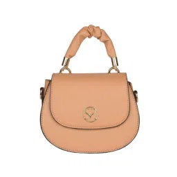 Sugarush Callista Beige Solid Medium Satchel Handbag-picture-32