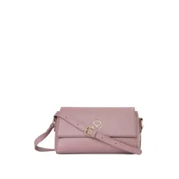 Sugarush Kelly Pink PU Solid Sling Handbag-picture-45