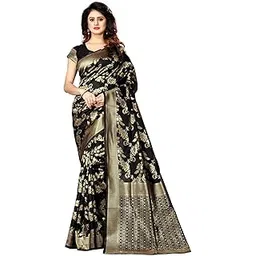 Women's Banarasi Saree Pure Kanjivaram Silk Saree Soft new ladies 2023 Design Wear Sarees Latest Cotton Party Sari collections With Blouse Piece for Wedding sadi (SAM PARI-37)-image-43