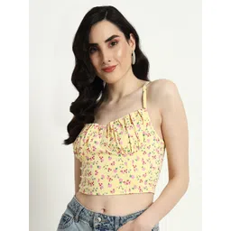 Sugercandy Women Floral Printed Sweetheart Neck Crop Top-picture-38