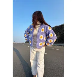 Sugercandy Women Floral Woollen Cardigan Sweater-picture-12