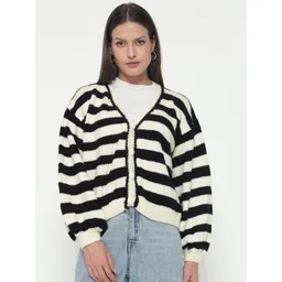 Sugercandy Women Striped Woollen Cardigan-picture-22
