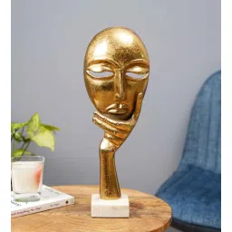 suhaavi Aluminium Gold Thinking Person Figurine-picture-18