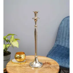 suhaavi Aluminium Silver Candle Holder-picture-11