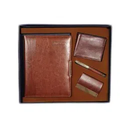 Sukeshcraft Gift Hamper Notebook/Card Holder/Pen/Wallet Tan-picture-25