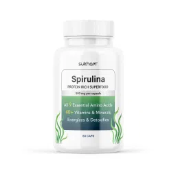 Sukham Spirulina Capsules | 60 Caps | 30 Days | With Essential Aminos, Vitamins & Minerals | Protein Rich Superfood | For Gut & Skin health | Preservative & Pesticide Free | For Men & Women-picture-14