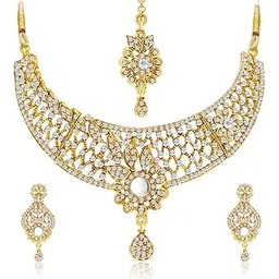 sukkhi Attractive Gold Plated AD Necklace Set For Women-picture-36