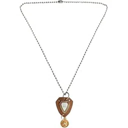 sukkhi Classic Gold Plated Shield Shaped Pendant With Chain For Men-picture-49