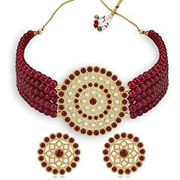 sukkhi Dazzling Pearl Choker Necklace Set for Women-picture-22