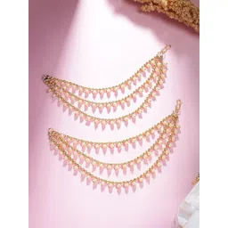 Sukkhi Gold-Plated Pearls Beaded Spherical Shaped Ear Chains-picture-17