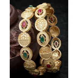 Sukkhi Set of 2 Gold-Plated American Diamond-Stones Studded Traditional Bangles-picture-41