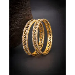 Sukkhi Set Of 2 Gold-Plated White Austrian Diamond-Studded Bangles-picture-15